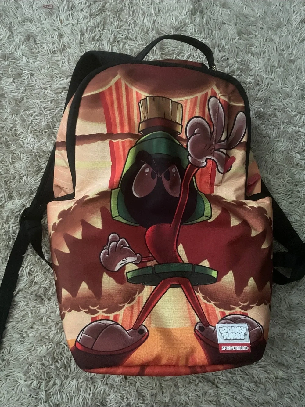 Looney Tunes x Sprayground Marvin the Martian Red Graphic Backpack